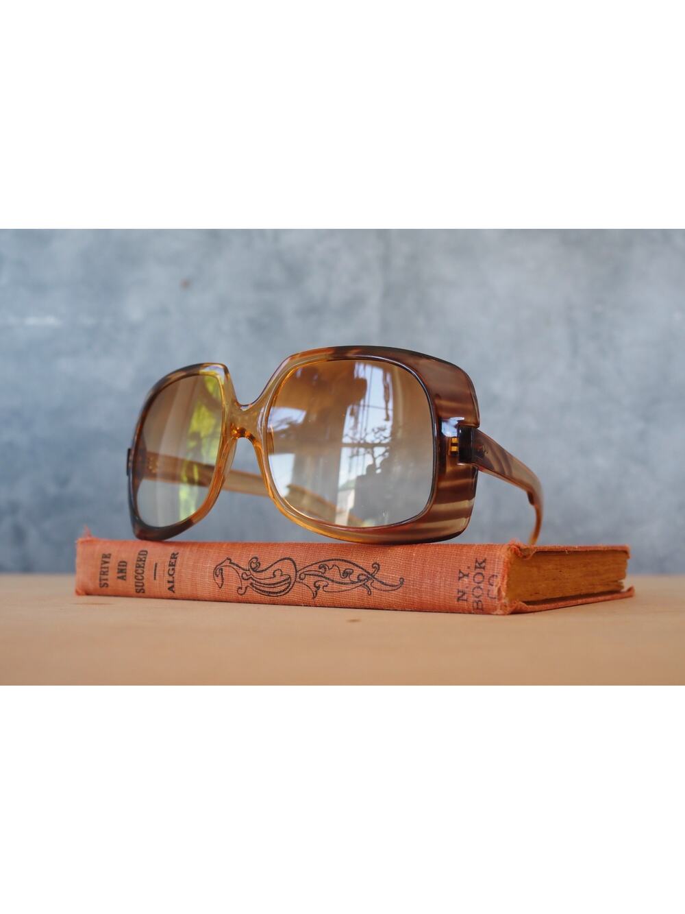 Vintage 1970s Sunglasses Square 'JACKIE' Italy Samco Granny Festival Retro